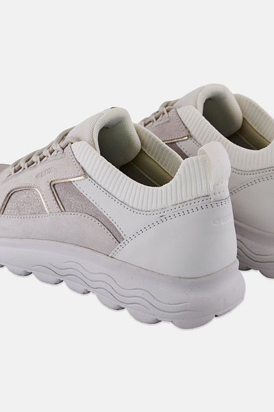 Geox Women D Spherica C Lace Up Sneakers, Off White