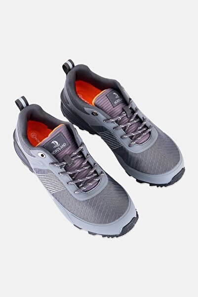 Nordland Men Brand Logo Lace Up Hiking Shoes, Grey