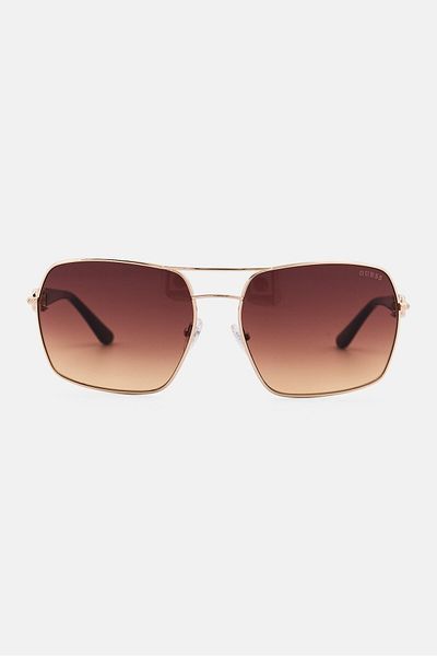 Guess Women GU0015933F63 Square Sunglasses, Gold