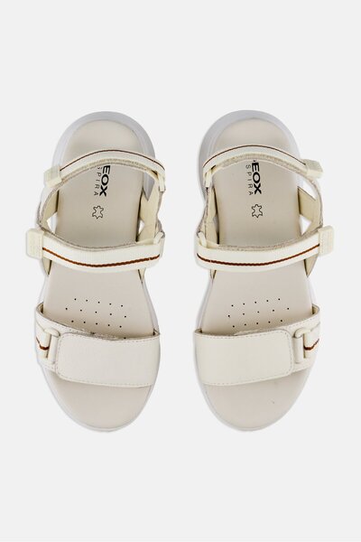 Geox Women Sorapis Grip Velcro Closure Sandals, White