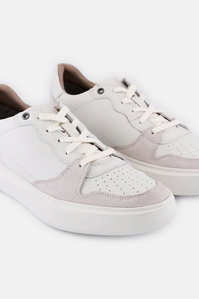 Geox Men U Deiven Lace Up Casual Shoes, Off White