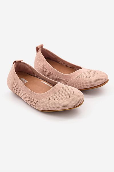 Fitflop Women Allegro Tonal Knit Ballerina Flats, Pale Pink
