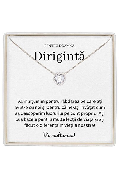 The Jewel Heart Cadou Special Pentru Dirigintă, Colier În Formă De Inimă Cu C...