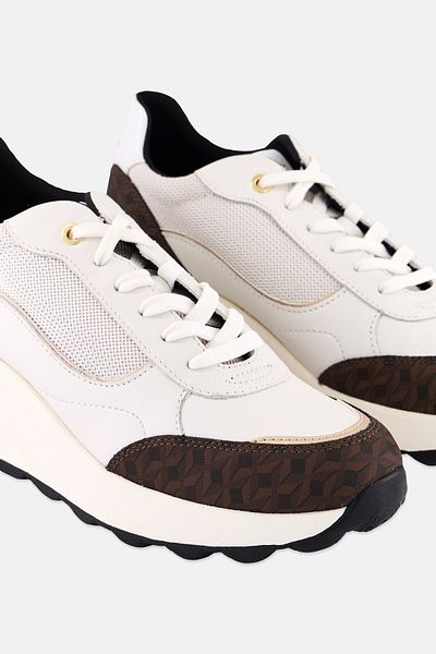 Geox Women Spherica EC13 Lace Up Casual Shoes, White