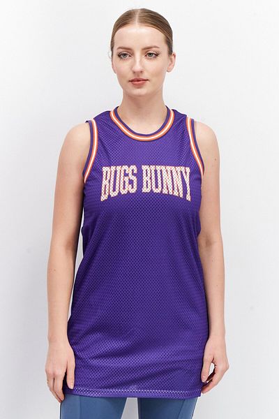 Space Jam Women Round Neck Sleeveless Graphic Tank Top, Purple