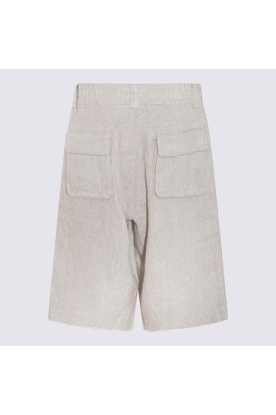 MISBHV Misbhv Off White Linen Blend Cargo Shorts