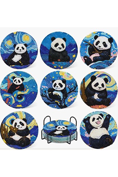 BGA elmas boyama bardak altlığı seti yetişkinler ve çocuklar için eğlenceli e...