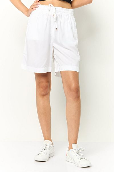 Tommy Hilfiger Women Plain Basic Shorts, White