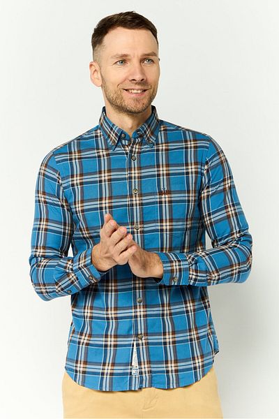 La Martina Men Tailored Fit Long Sleeves Checkered Casual Shirt, Multicolor