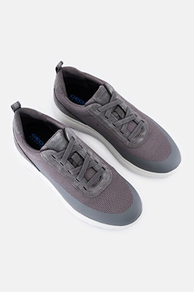 Geox Men U Spherica A Lace Up Sneakers, Stone Grey