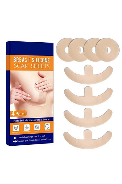 NOVA KISS Foi medicale premium din silicon pentru cicatrici mamare, reutilizabile, 4 perechi, NOVA KISS®