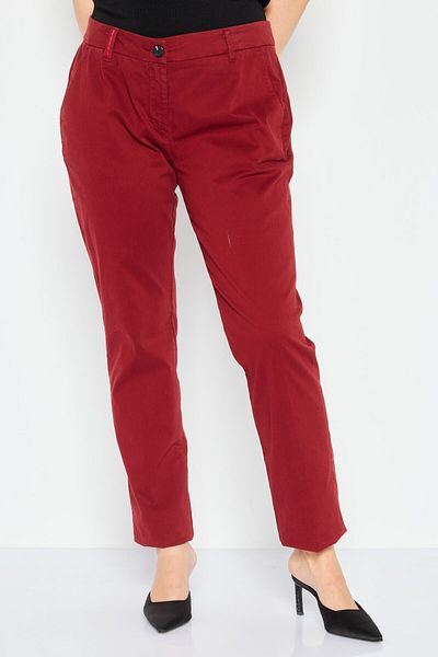 Scuderia Ferrari Women Regular Fit Plain Chino Pants, Red