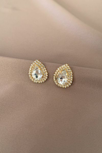 laria jewelry Zircon Stone Water Drop Earrings