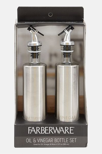 Farberware Set of 2 Oil And Vinegar Bottles 300ml, Silver