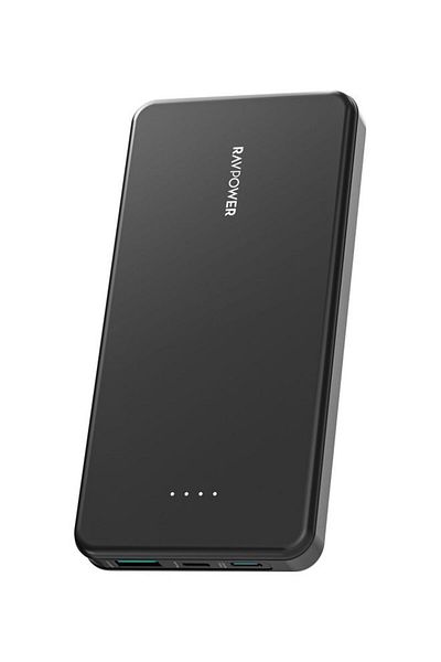 RavPower 10000 mAh PD Pioneer 10000mAh 15W 3-Port Power Bank RP-PB1215 Black