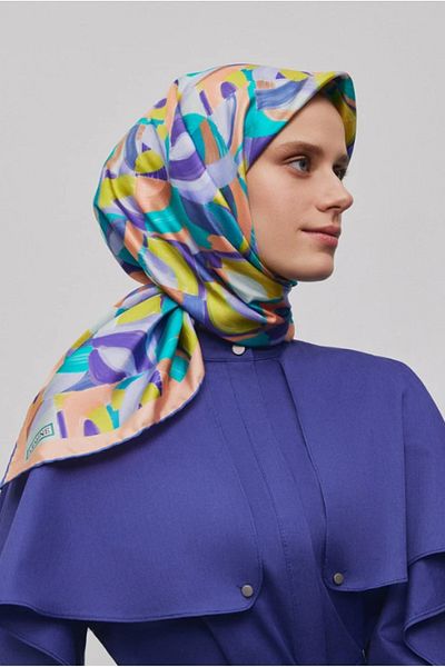 Armine Eșarfă de mătase Tivil 9329-05 Yavruağzı Brown Model mixt