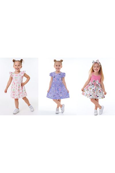 minitrends 3 Pieces 3-Piece Printed Lycra Girl's Dress