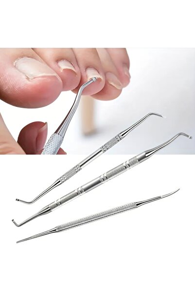 Beauty Box 3 Parça Steril Tırnak Kaşığı Batık Tırnak Aleti Paslanmaz Çelik Ka...