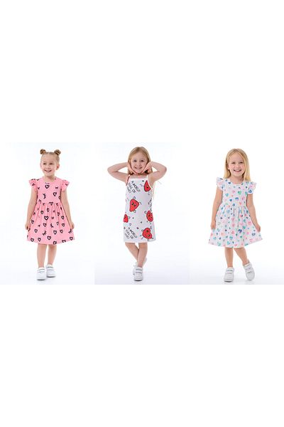 minitrends 3 Pieces 3-Piece Printed Lycra Girl's Dress