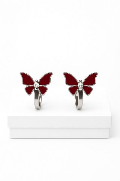 MakeWell Butterfly Design Compression No Piercing Earrings for Non-Pierced Ears