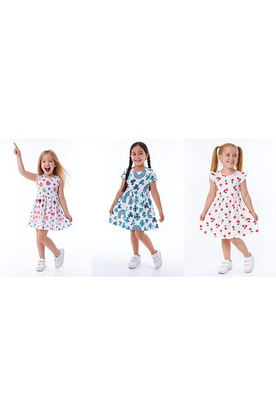 minitrends 3 Pieces 3-Piece Printed Lycra Girl's Dress