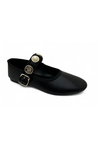 DOSA SHOES Women's Belted Ballerinas-Black