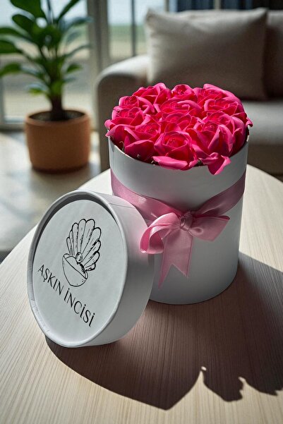 Aşkın İncisi باقة زهور معطرة غير قابلة للتلاشي، صندوق ورود وردية، زهرة هدية لعيد ميلاد الأم والمحبي