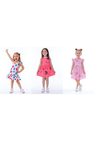 minitrends 3 Pieces 3-Piece Printed Lycra Girl's Dress