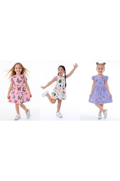 minitrends 3 Pieces 3-Piece Printed Lycra Girl's Dress