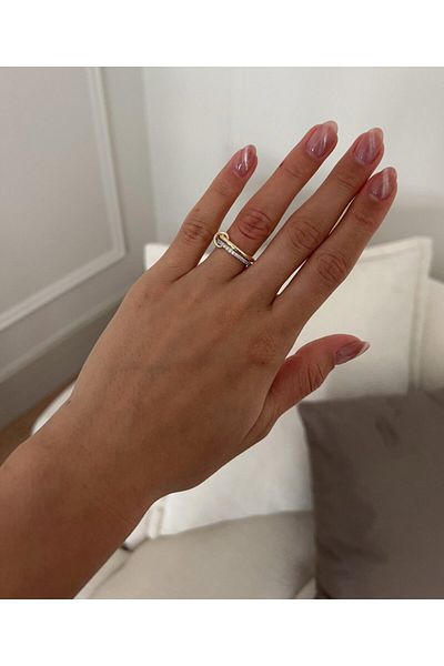 Entrendi Cansus Gold Design Steel Ring