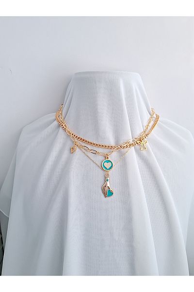 İPAR AKSESUAR 3-Piece Gold Chain ​​Necklace