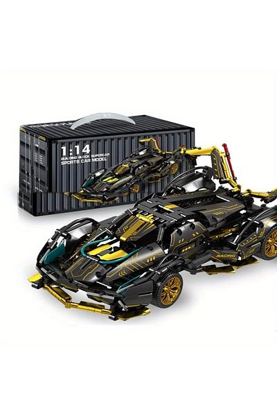BUILDING BLOCK 1200 Pieces 1:14 Building Bloks Sports Car Building Blocks Set 3D Assembly Model Kit, Teenagers & Adult