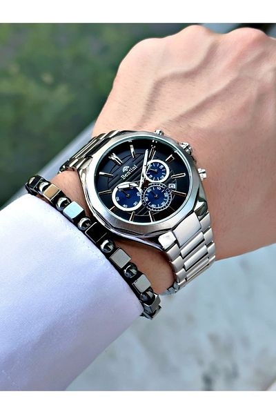 Bentini Men's Wristwatch – Multifunctional, Waterproof, Steel Band, 2 Years Warranty + Bracelet Gift