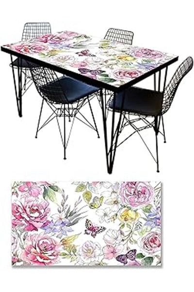 NETWORK ART Table Covering Foil Furniture Table Covering Foils Painting Flower Butterfly