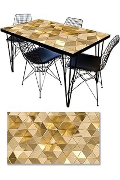 Mu Art Ahşap Table Covering Foil Furniture Table Covering Foils 3 Sizes Triangle Gold