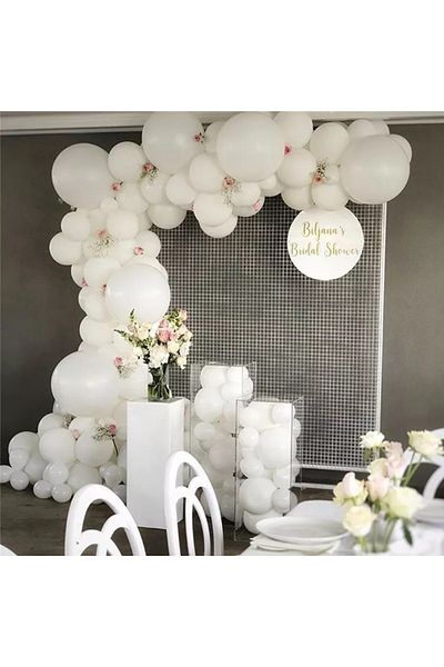 Baloane Vesele White Wedding Balloon Arch 96 Pieces ARC64