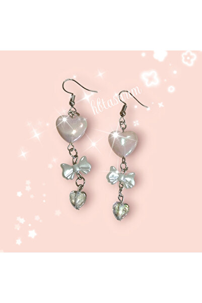 hbtasarim أقراط على شكل قلب عتيقة Y2K Coquette Newtrend 💕