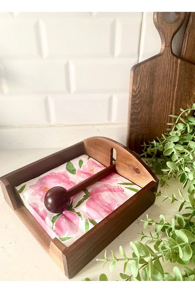 magical dreams Natural Wooden Square Napkin Holder – Stylish Wooden Napkin Box for Kitchen & Tableware Presentation