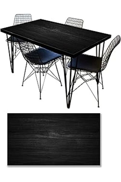 Mu Art Ahşap Table covering foil furniture table covering foils black wood pattern