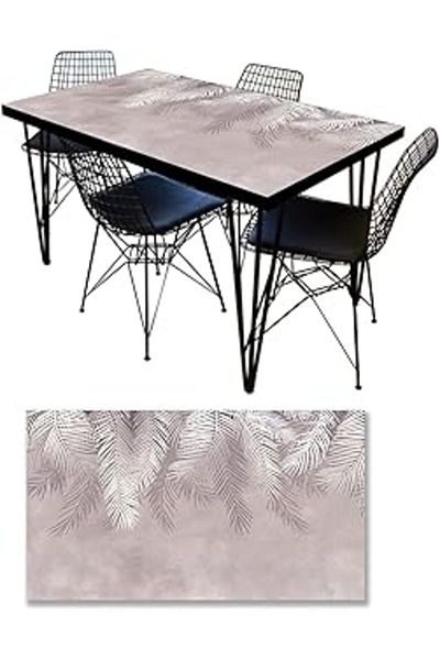 Mu Art Ahşap Table Covering Foil Furniture Table Covering Foils Palm Leaves