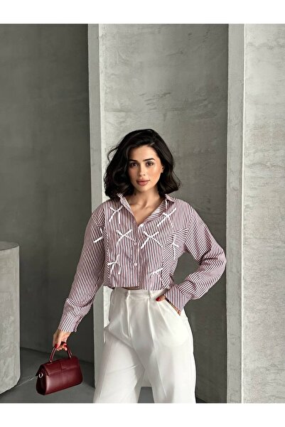 Bella Breeze Cămașă de vară pentru femei, cu dungi, din terikoton