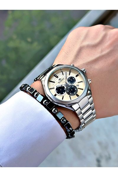 Bentini Men's Wristwatch – Multifunctional, Waterproof, Steel Band, 2 Years Warranty + Bracelet Gift