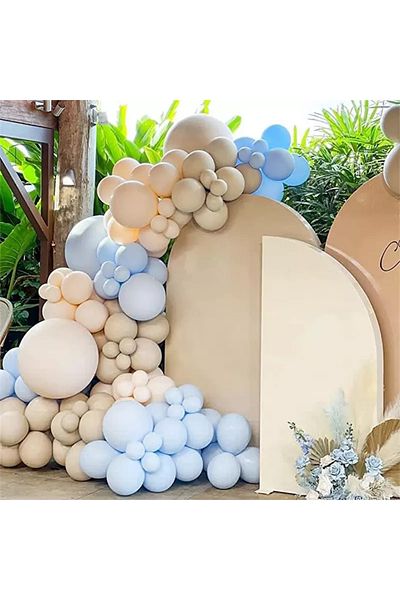 Baloane Vesele Balloon Arch Events Nude Blue 123 Pieces ARC68