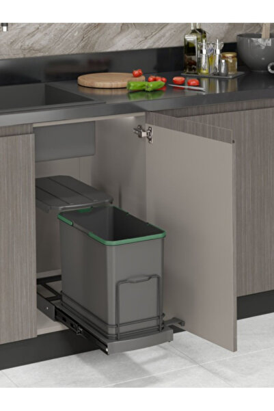 STARAX S-2571-a Tek Bölmeli Teleskopik Raylı Plastik Gövde Çöp Kovası 24 Lt.