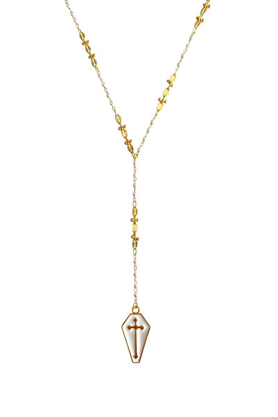 Bonnjerra Jewellery Özel Tasarım Altın Kaplama Minimal İnci Detaylı Beyaz Min...