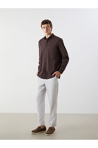 LC Waikiki بنطال تشينو رجالي من مزيج الكتان القياسي