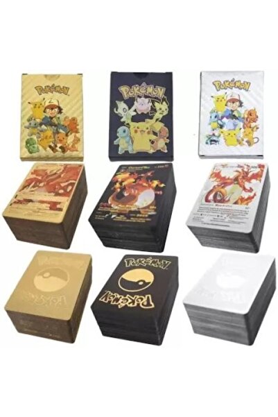 Pokémon Set de 165 de cărți argintii, aurii și negre