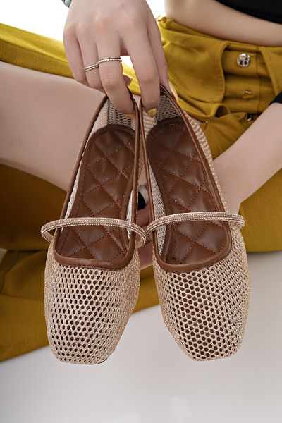 Modafırsat Women's Ballet Flats Stone Stylish Home Business Office Daily Shoes