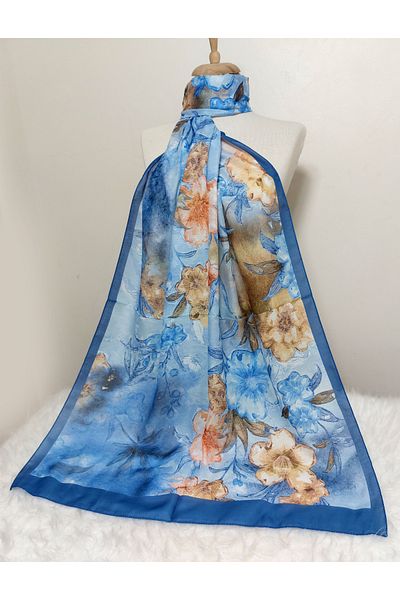 REMOMODA Patterned Soft Cotton Shawl Floral Model