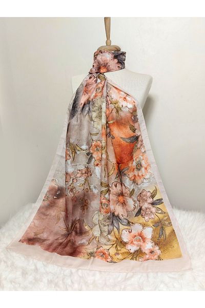 REMOMODA Patterned Soft Cotton Shawl Floral Model